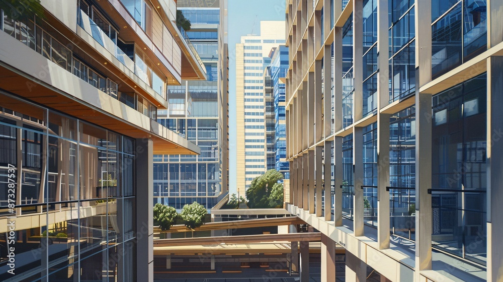 Fototapeta premium Visual narratives of property development projects and real estate transactions, from planning stages to completed constructions, Oil painting, Hasselblad H6D-100c, natural light, monumental,