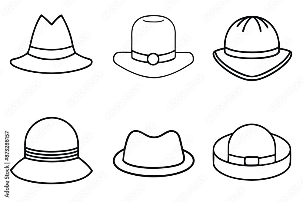 Hat Line Art Classic Fedora Design Hat Line Art Classic Fedora Design