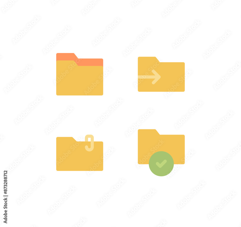 Set of file and folder related icons, repository, sync and flat line variety vectors.
Set of file and folder related icons, repository, sync and flat line variety vectors.