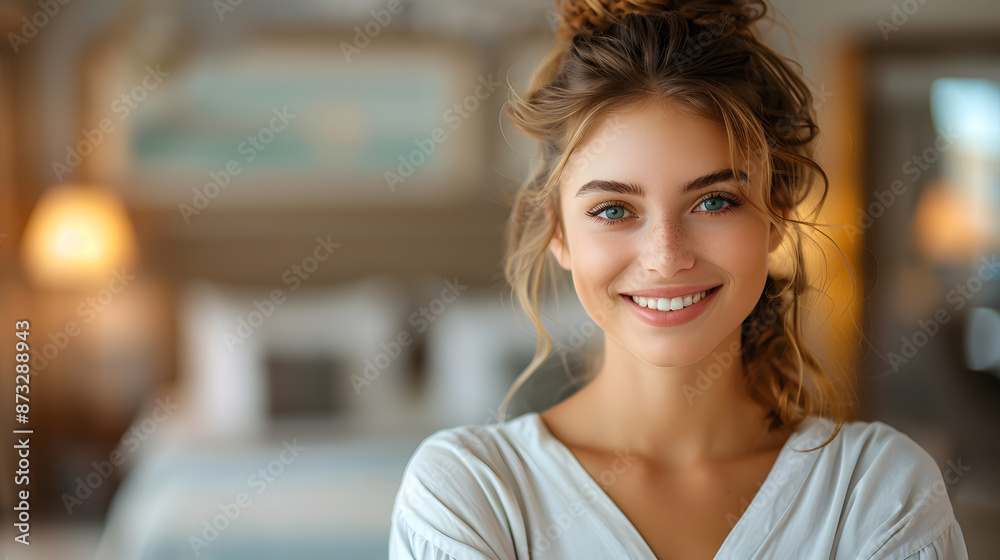 standing Housekeeper cleaning a hotel room
standing Housekeeper cleaning a hotel room