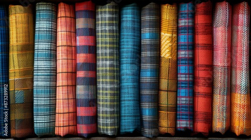 Combine plaid patterns with typography for fashion-themed graphics. , Minimalism,