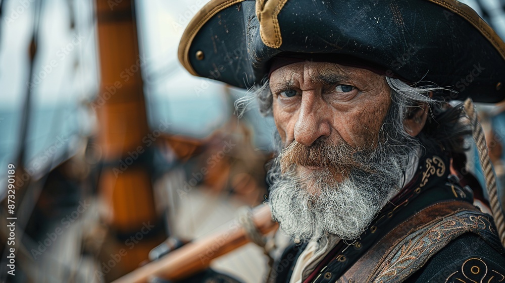 Explore the world of pirates through a professional photo showcasing intricate details of authentic pirate clothing, capturing the essence of swashbuckling adventures on the high seas Explore the world of pirates through a professional photo showcasing intricate details of authentic pirate clothing, capturing the essence of swashbuckling adventures on the high seas