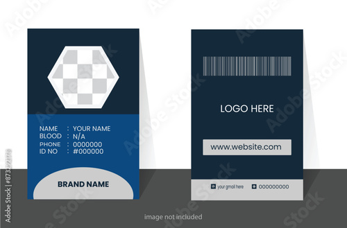 Modern ID card design template.Office Id card | Employee Id card for your company.vector... photo