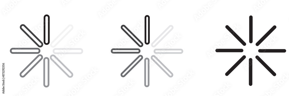 Fototapeta premium Loading icon set. Load circular. Loader buffer sign