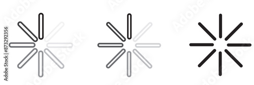 Loading icon set. Load circular. Loader buffer sign