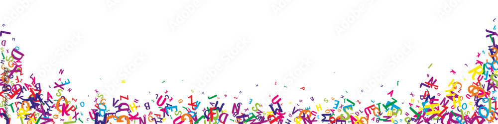 Falling letters of English language. Colorful Falling letters of English language. Colorful