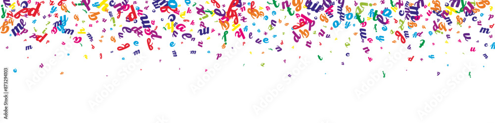 Fototapeta premium Scattered letters of latin alphabet. Colorful