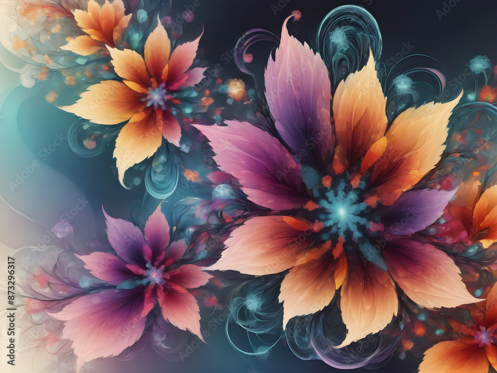 Fototapeta premium abstract fractal flowers