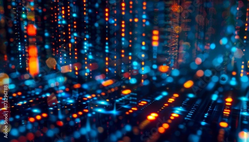 Wallpaper Mural A dark background with many lights and dots. Torontodigital.ca