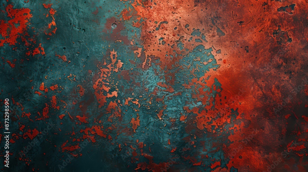 Close-Up of Vibrant Corrosion Patterns on Aged Metal Surface with Dynamic Hues. Close-Up of Vibrant Corrosion Patterns on Aged Metal Surface with Dynamic Hues.