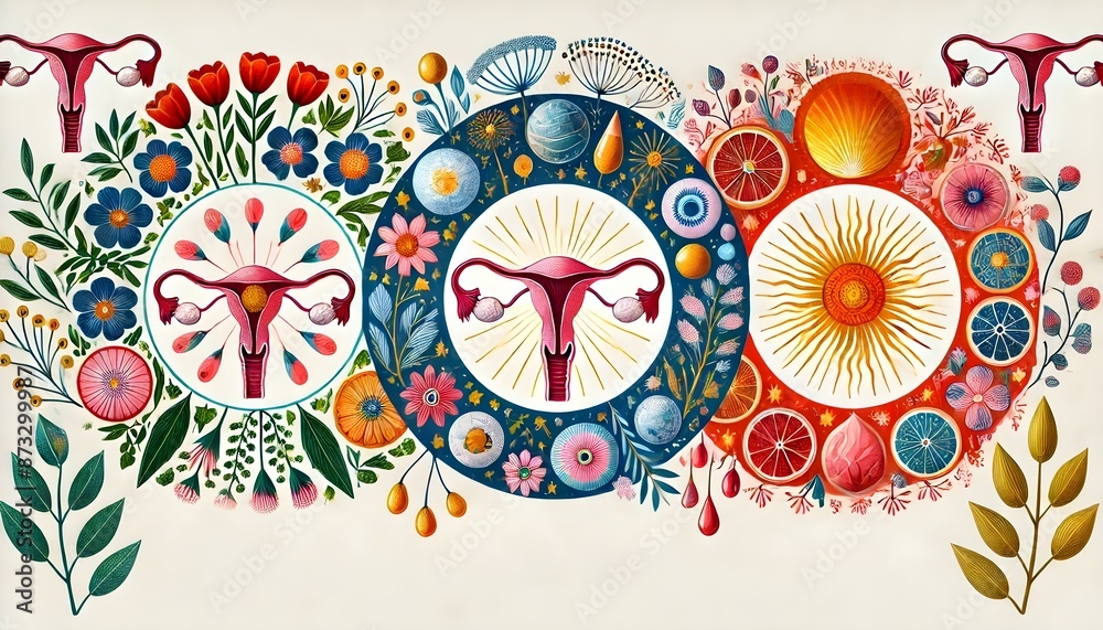 Fototapeta premium Artistic Representation of the Menstrual Cycle