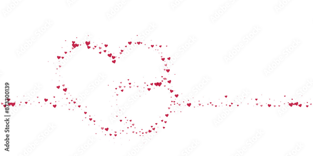 Red hearts scattered on white background. Red hearts scattered on white background.