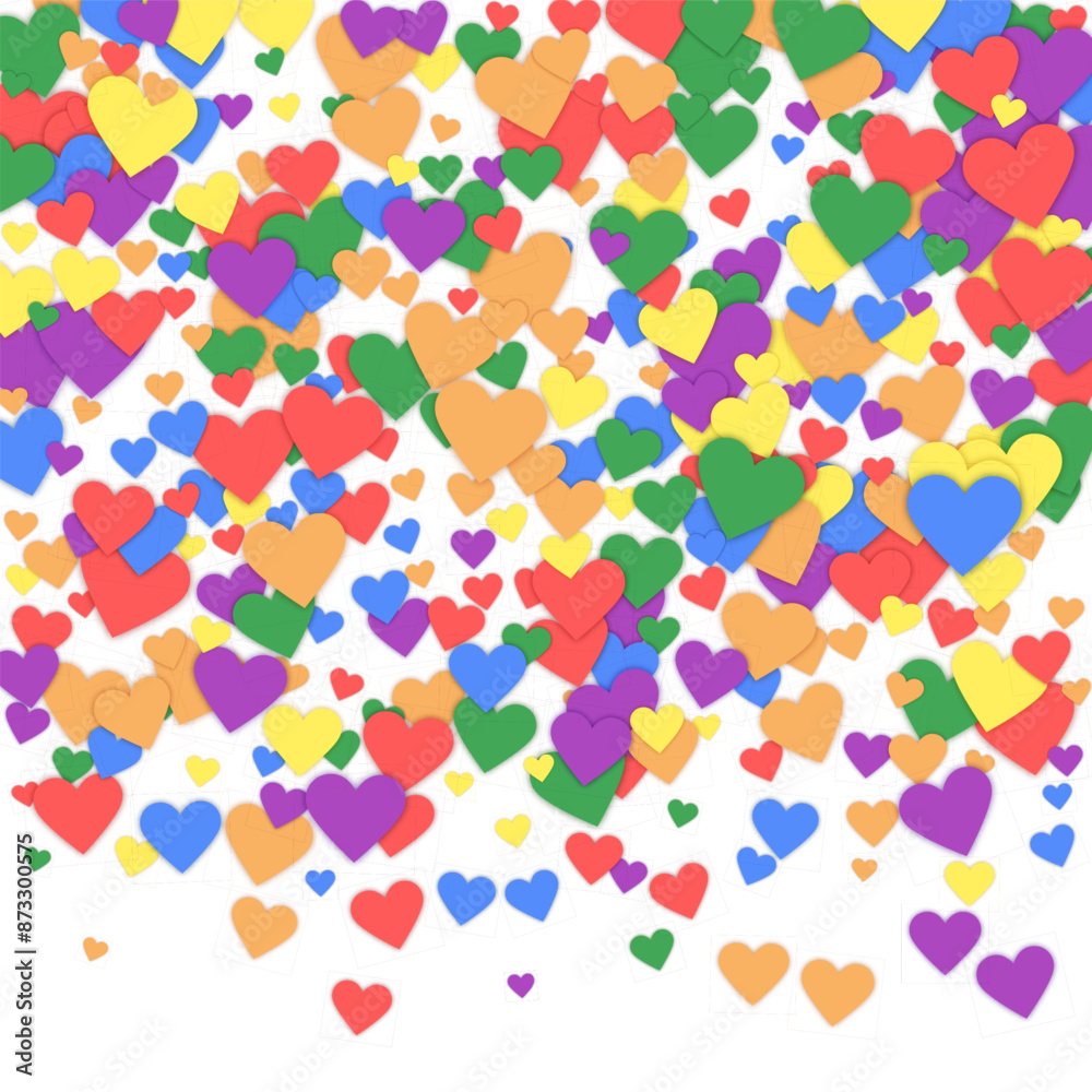 Rainbow colored scattered hearts. LGBT valentine Rainbow colored scattered hearts. LGBT valentine