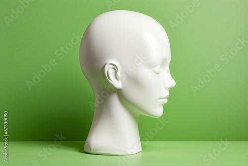 mannequin head isolated on white generative ai