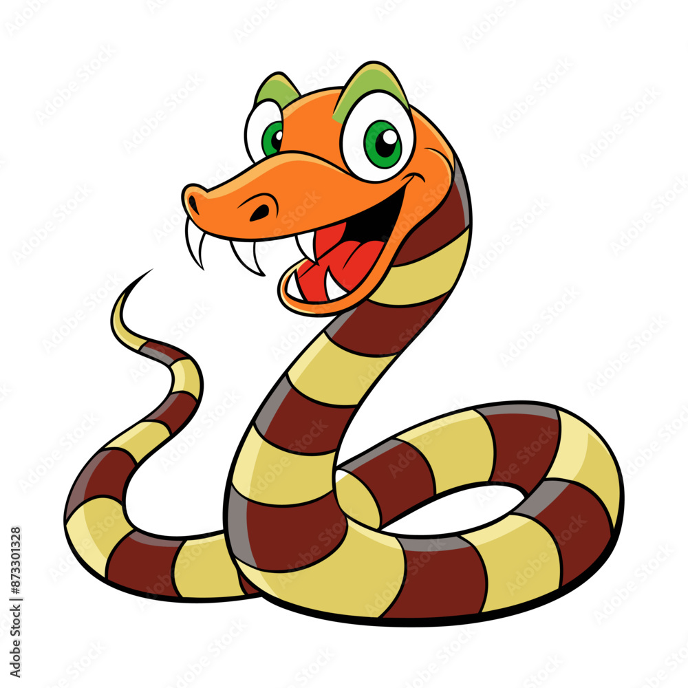 Fototapeta premium Vector Snake Cartoon