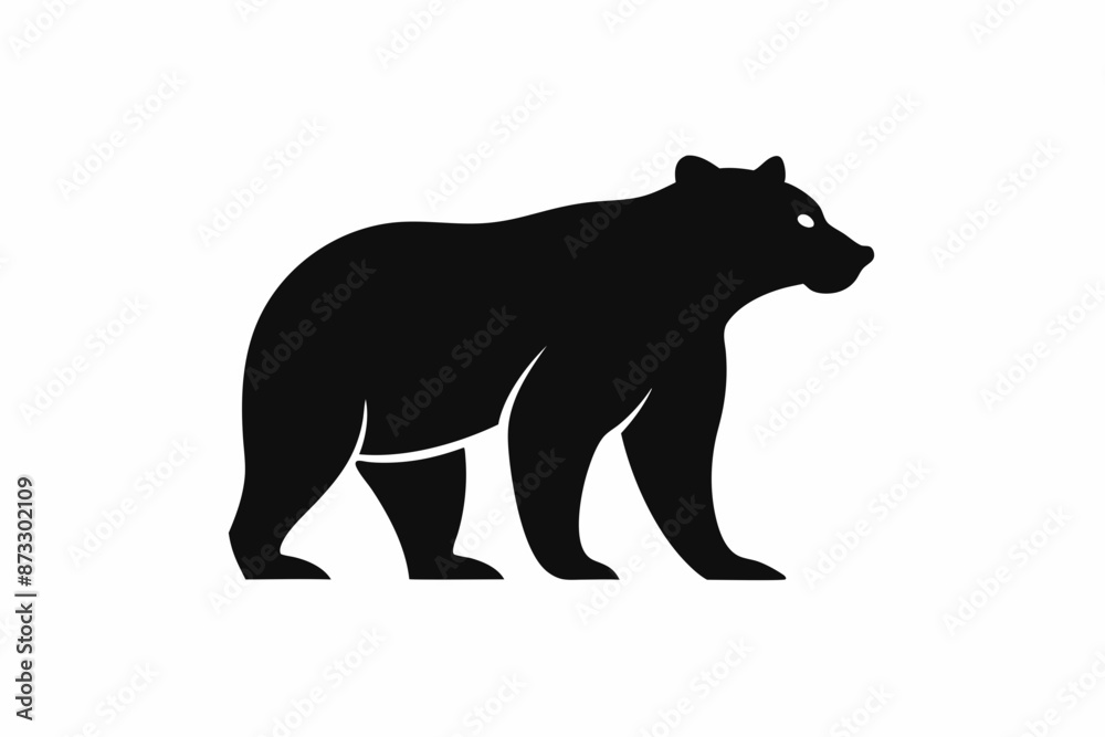 Fototapeta premium silhouette of a bear vector illustration, bear silhouette, bear vector art