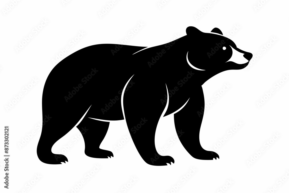 Fototapeta premium silhouette of a bear vector illustration, bear silhouette, bear vector art