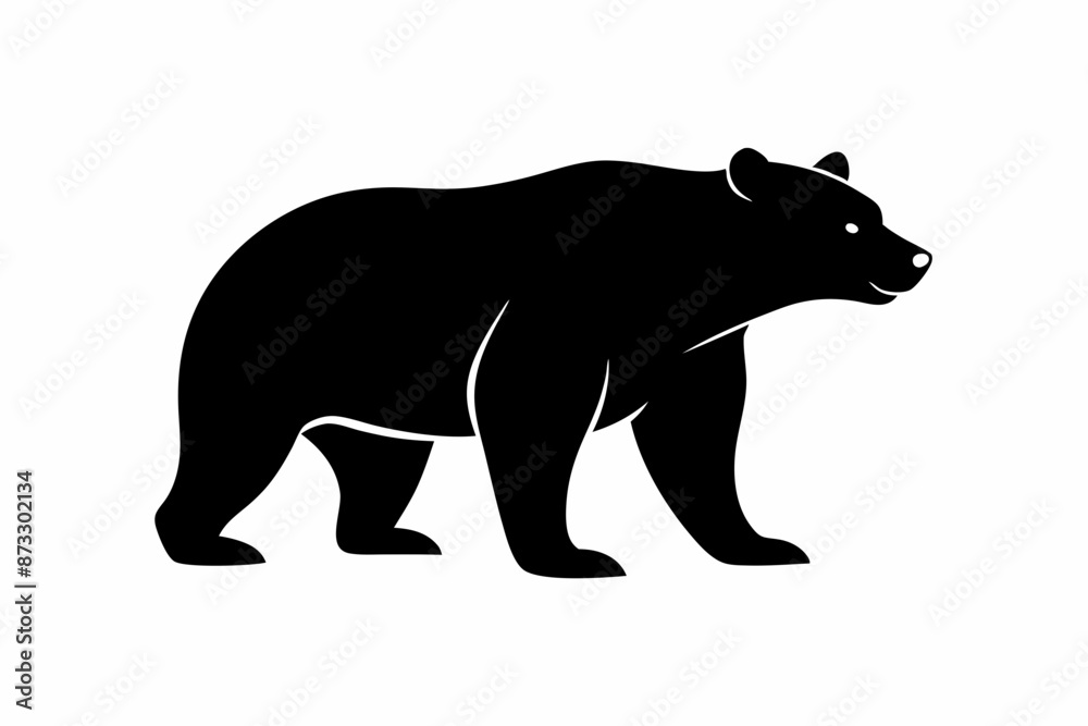 Obraz premium silhouette of a bear vector illustration, bear silhouette, bear vector art