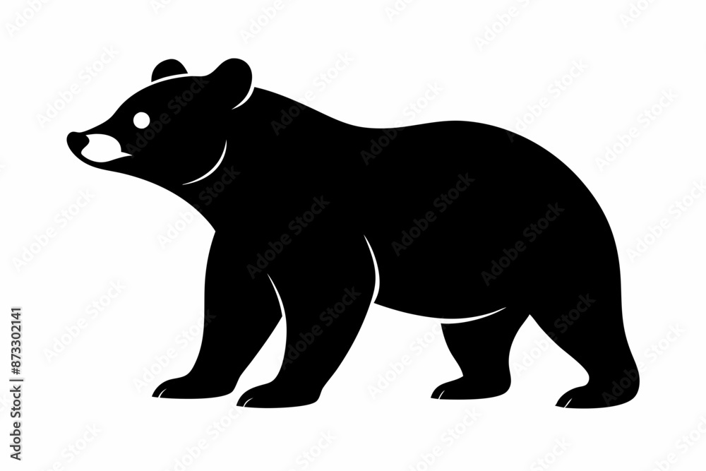 Fototapeta premium silhouette of a bear vector illustration, bear silhouette, bear vector art