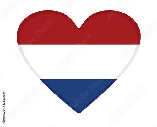  Netherlands flag heart shaped. vector