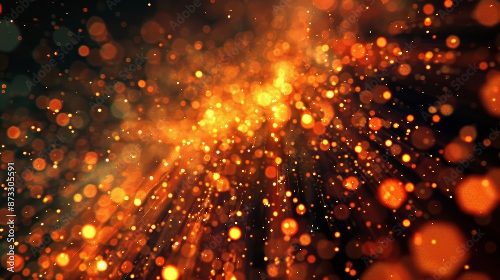 Fototapeta premium Flickering digital pixels form abstract patterns that mimic the frenzied motion of subatomic particles.