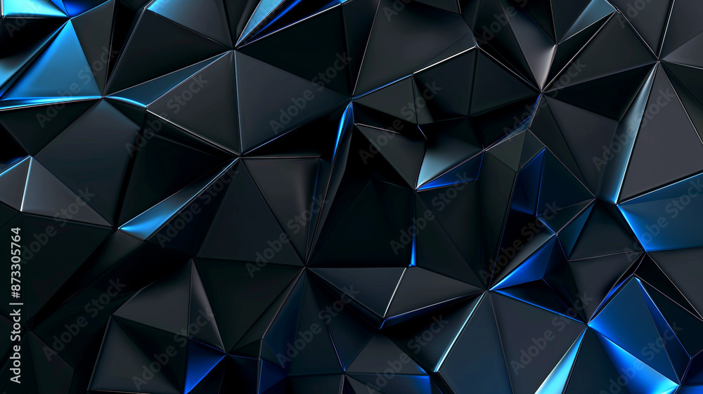 Fototapeta premium Abstract blue polygon angle background