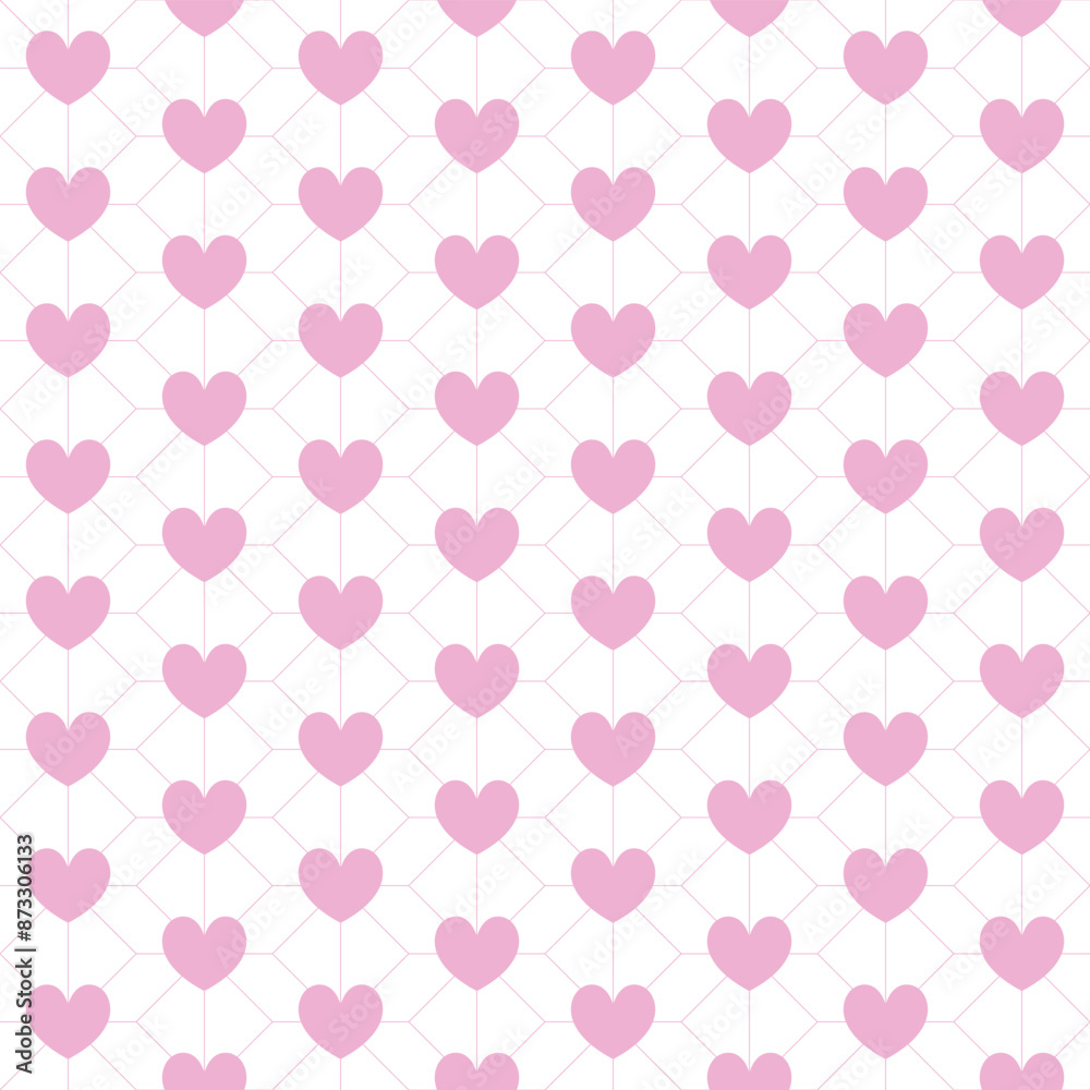 Pink heart seamless pattern