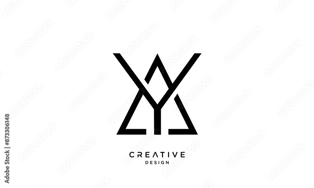 AY, YA, A, Y, Abstract Letters Logo Monogram