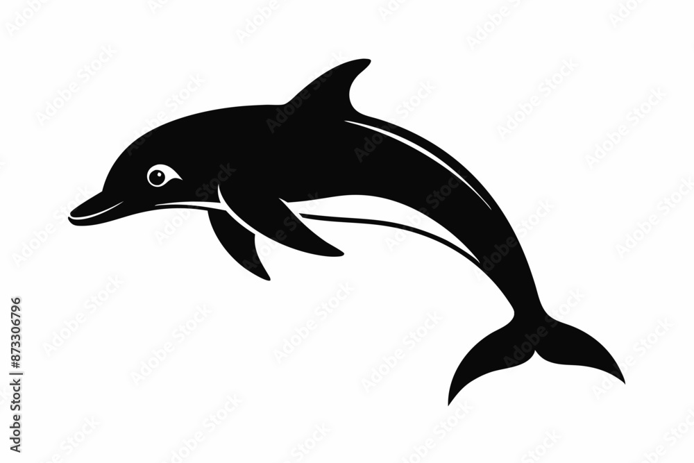 Dolphin vector illustration, dolphin jumping isolated on white, Dolphin silhouette, Dolphin vector art Dolphin vector illustration, dolphin jumping isolated on white, Dolphin silhouette, Dolphin vector art