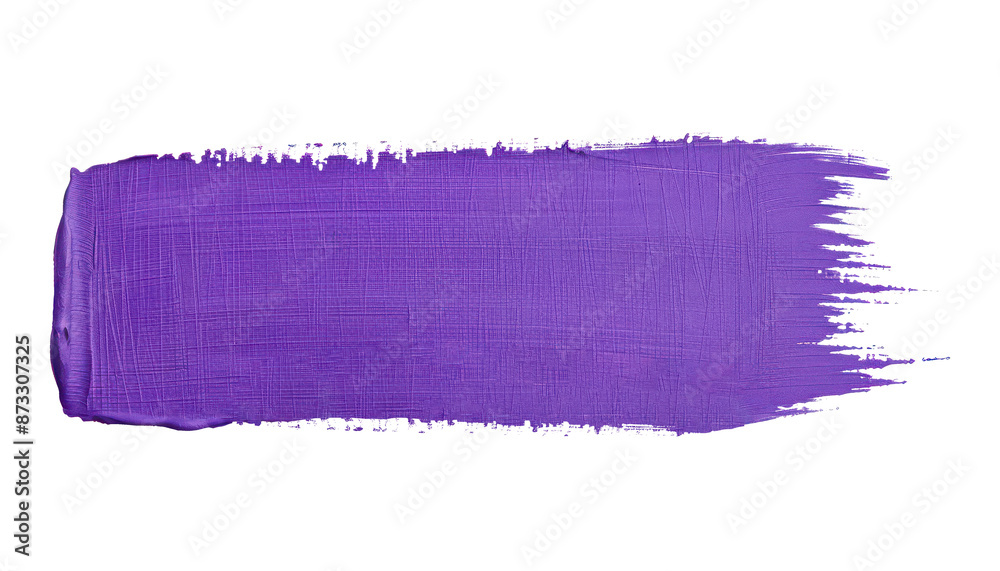 Fototapeta premium Close-up of a Textured Purple Paint Stroke with Rich Details on a Transparent Background.