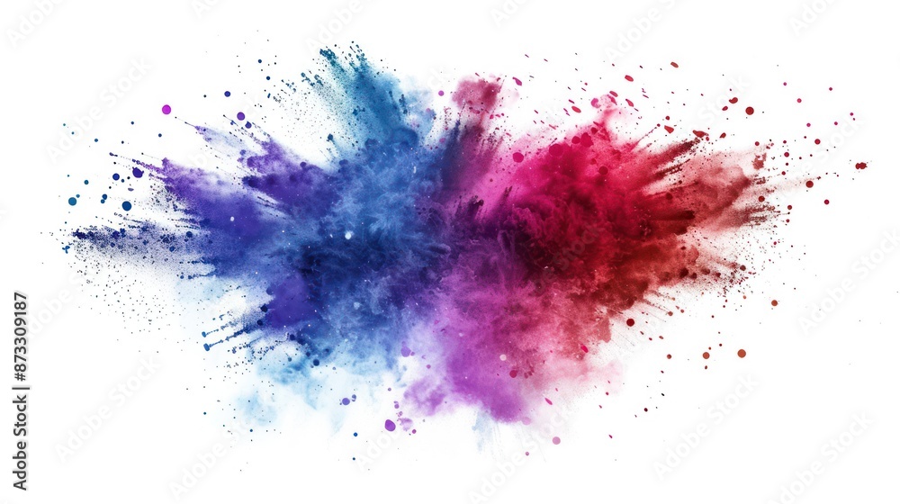 Abstract Splash of Blue, Red and Purple Powder Abstract Splash of Blue, Red and Purple Powder
