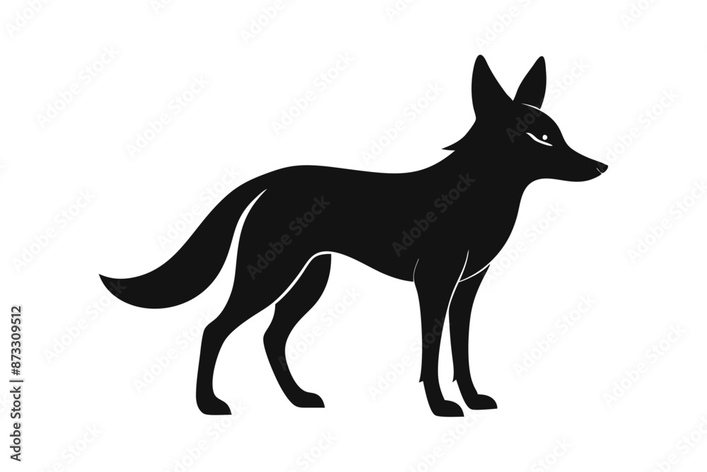 Jackal vector illustration, Jackal jumping isolated on white, Jackal silhouette, Jackal vector art Jackal vector illustration, Jackal jumping isolated on white, Jackal silhouette, Jackal vector art