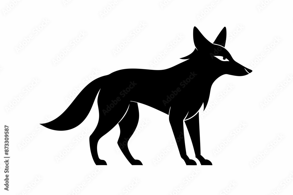 Jackal vector illustration, Jackal jumping isolated on white, Jackal silhouette, Jackal vector art Jackal vector illustration, Jackal jumping isolated on white, Jackal silhouette, Jackal vector art