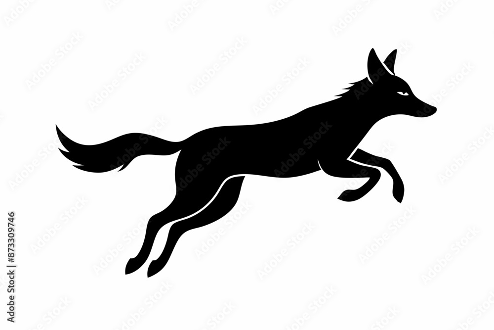 Jackal vector illustration, Jackal jumping isolated on white, Jackal silhouette, Jackal vector art Jackal vector illustration, Jackal jumping isolated on white, Jackal silhouette, Jackal vector art