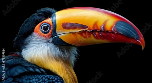 A Close-Up Portrait of a Toucan With Vibrant Colors and a Strikingly Large Beak