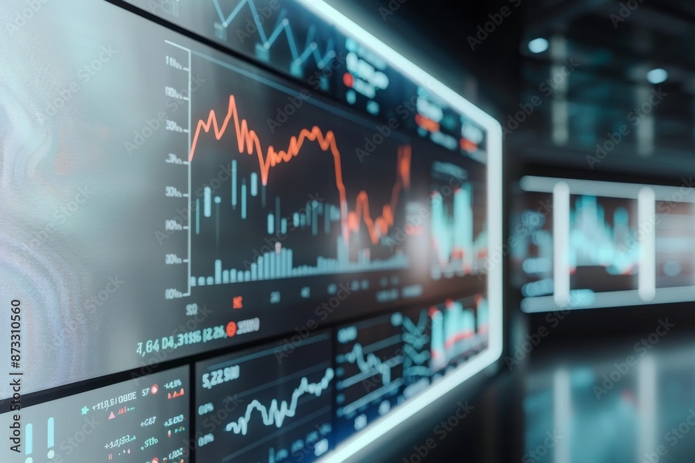 A futuristic digital display shows the real-time fluctuation of bitcoin's value, with a live graph that updates rapidly. The display is sleek and modern, with vibrant colors and clean lines. A futuristic digital display shows the real-time fluctuation of bitcoin's value, with a live graph that updates rapidly. The display is sleek and modern, with vibrant colors and clean lines.