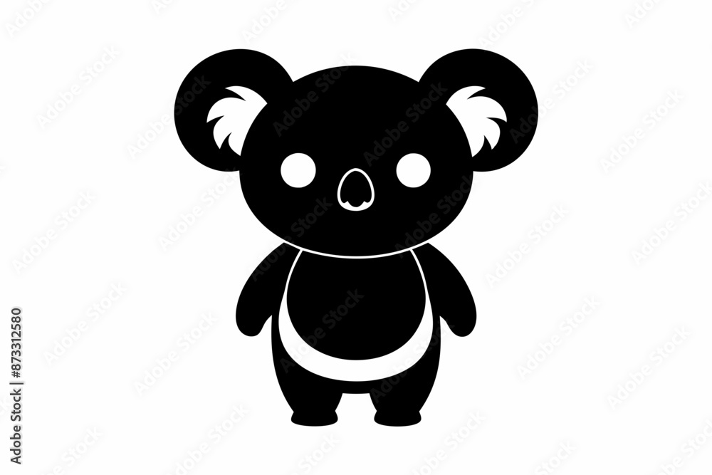 Naklejka premium Koala Bear vector illustration, Koala Bear jumping isolated on white, Koala Bear silhouette, Koala Bear vector art