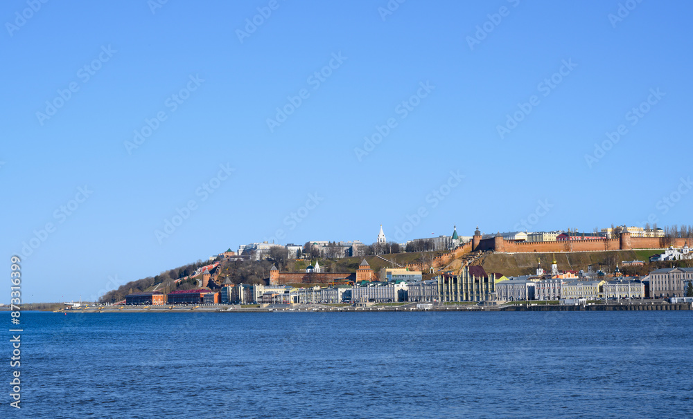Panarama of the city of Nizhny Novgorod, the hill with the ancient fortress of the Kremlin and churches Panarama of the city of Nizhny Novgorod, the hill with the ancient fortress of the Kremlin and churches