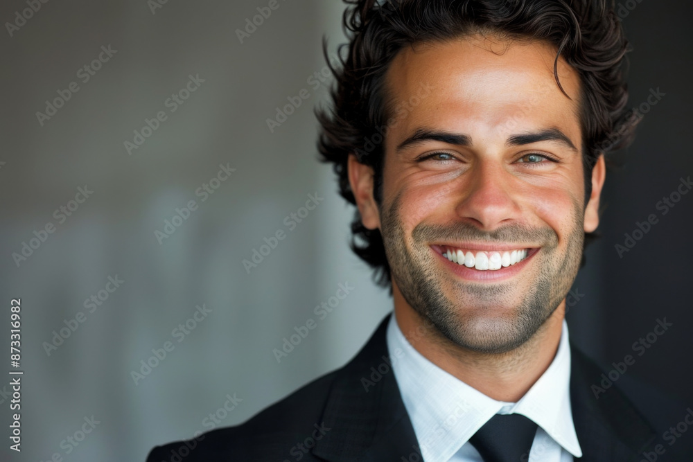 American handsome man smiling, Lawyer isolated on a gray background American handsome man smiling, Lawyer isolated on a gray background