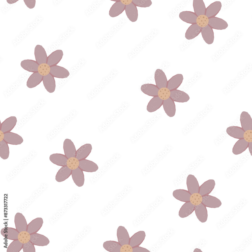 Seamless pattern with a little pink flowers without background Seamless pattern with a little pink flowers without background