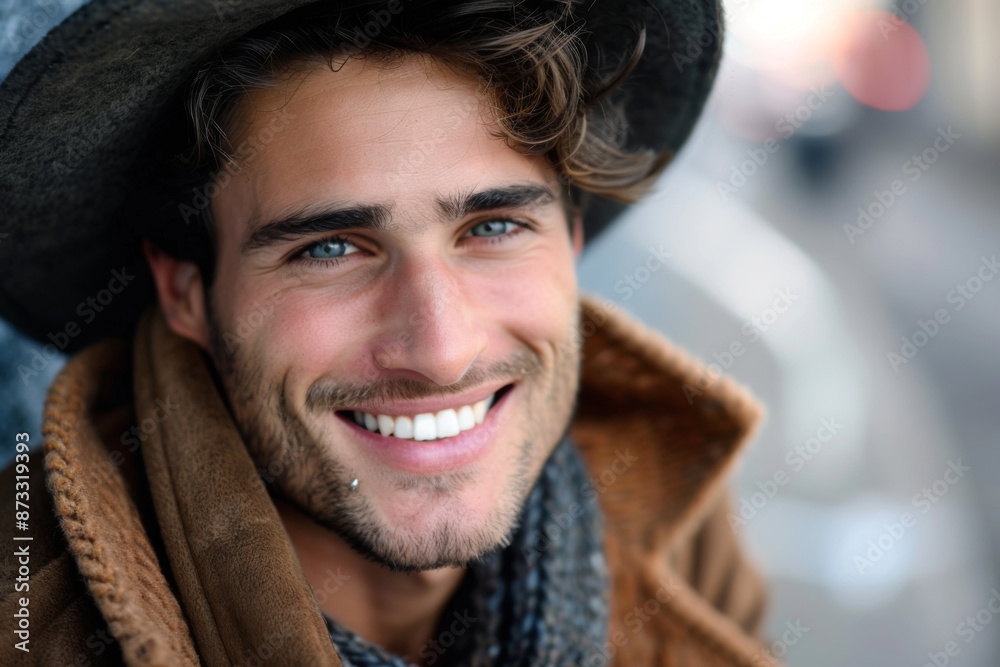American handsome man smiling, model American handsome man smiling, model