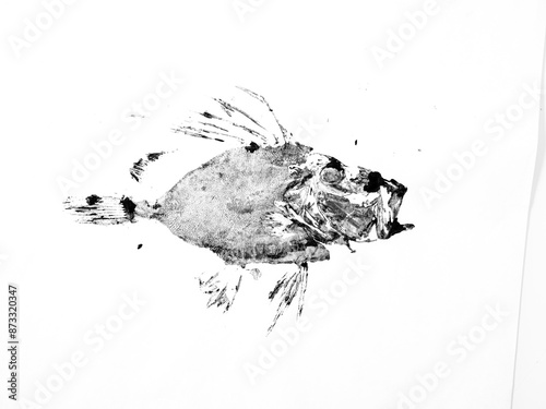 Print of Dory fish in gyotaku technique