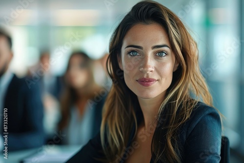 Professional businesswoman delivering presentation at office meeting