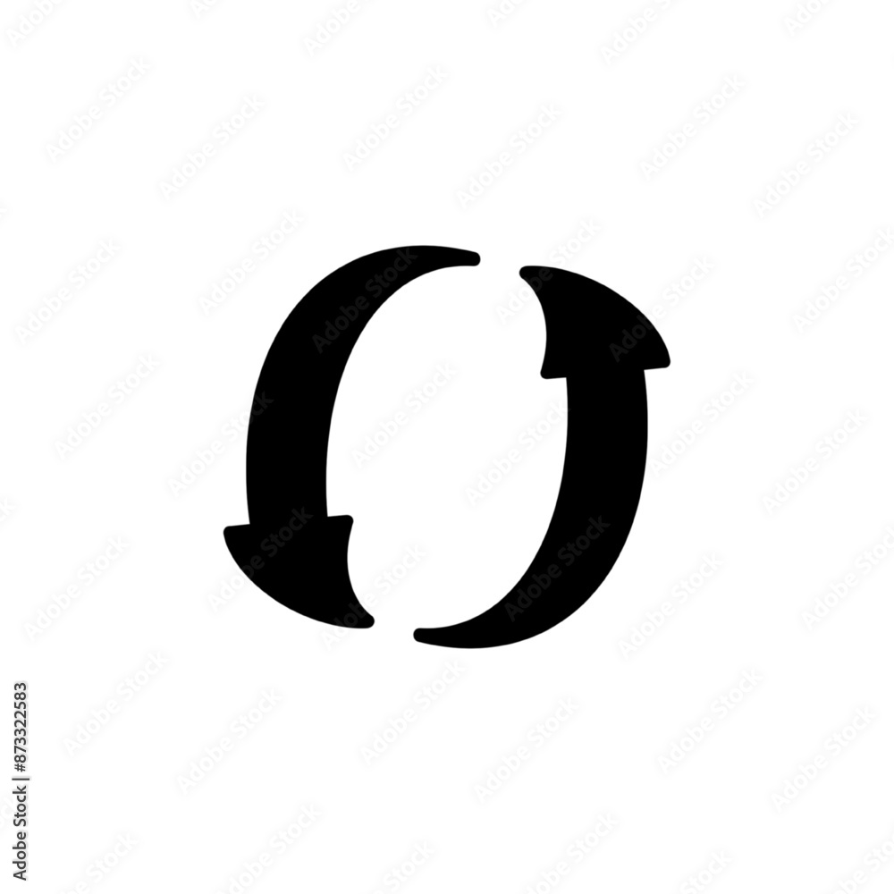 Flat icon of cyclic rotation, recycling recurrence, renewal. Flat icon of cyclic rotation, recycling recurrence, renewal.