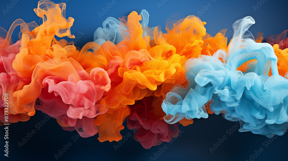 Colorful Fluid Dripped Paint on Blue Background, Abstract Image, Texture, Pattern Background, Wallpaper, Background, Cover and Screen of Cell Phone, Smartphone, Computer, Laptop, Format 9:16 and 16:9 Colorful Fluid Dripped Paint on Blue Background, Abstract Image, Texture, Pattern Background, Wallpaper, Background, Cover and Screen of Cell Phone, Smartphone, Computer, Laptop, Format 9:16 and 16:9