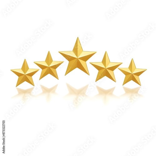 Five gold stars representing a 5 star review or five star rating