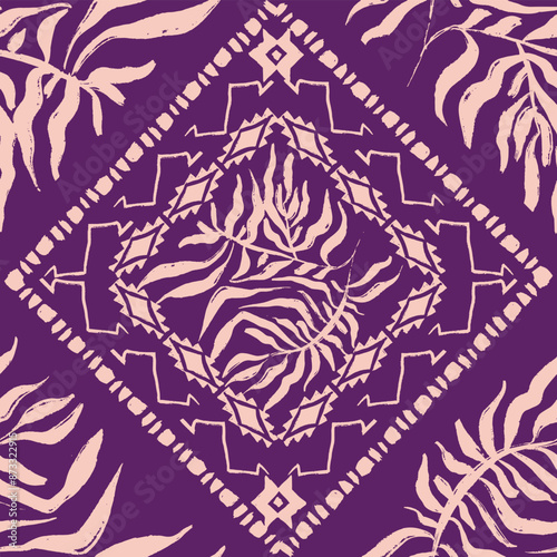 Trendy floral seamless pattern collection. Set of vintage 70s style flower background illustration. Colorful pastel color groovy artwork bundle, y2k nature backgrounds with spring plants