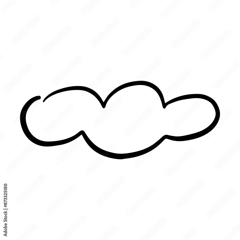 Cloud icon, hand-drawn outline sketch simple doodle outline drawing art illustration Cloud icon, hand-drawn outline sketch simple doodle outline drawing art illustration