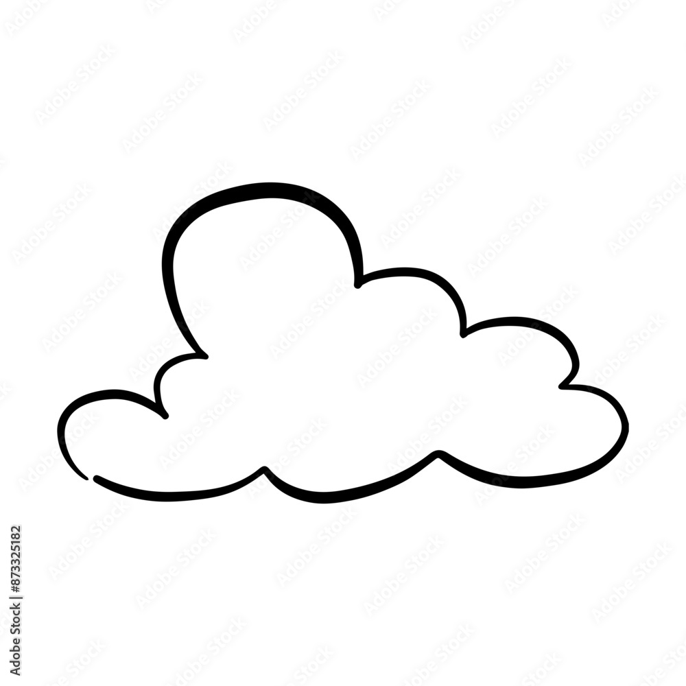 Cloud icon, hand-drawn outline sketch simple doodle outline drawing art illustration Cloud icon, hand-drawn outline sketch simple doodle outline drawing art illustration