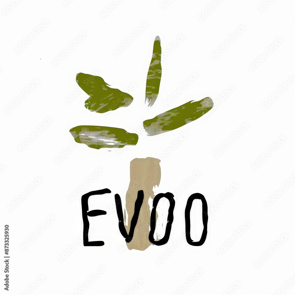 Abstract olive oil logo with green and brown brushstrokes. Simple and modern design for organic, natural, or food-related products. Abstract olive oil logo with green and brown brushstrokes. Simple and modern design for organic, natural, or food-related products.